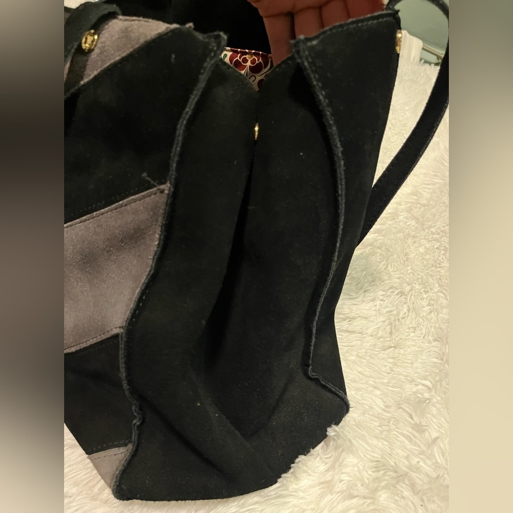 Emma Fox suede patchwork bag - Picture 14 of 16